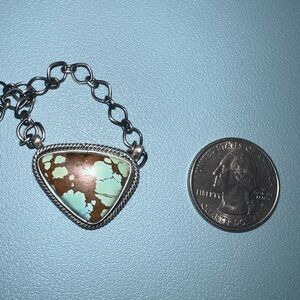 Navajo Sierra Nevada Turquoise Sterling Silver Necklace by Mary Ann Spencer